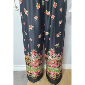 Vintage Wide Leg Pants, 60s Floral Pants, 60s Palazzo Pants